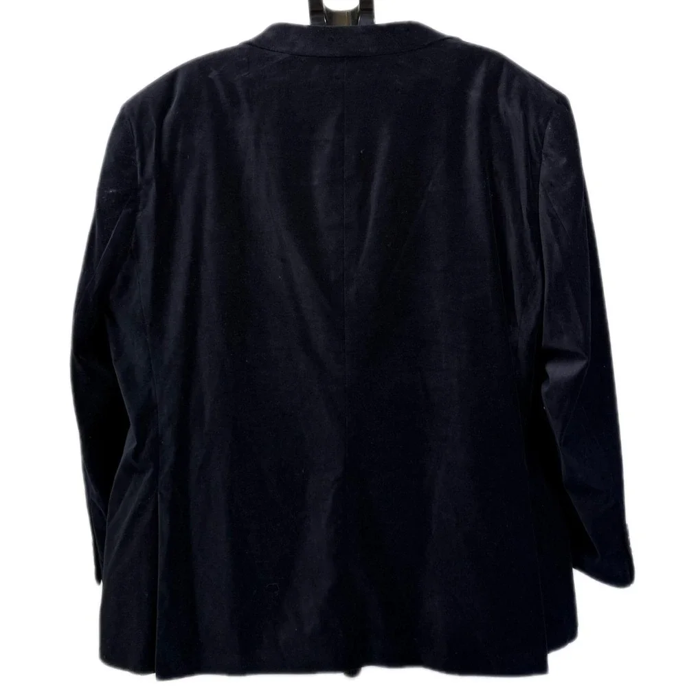 J Ferrar Mens Big and‎ Tall Black Velvet Blazer Two Button Sport Coat Jacket
